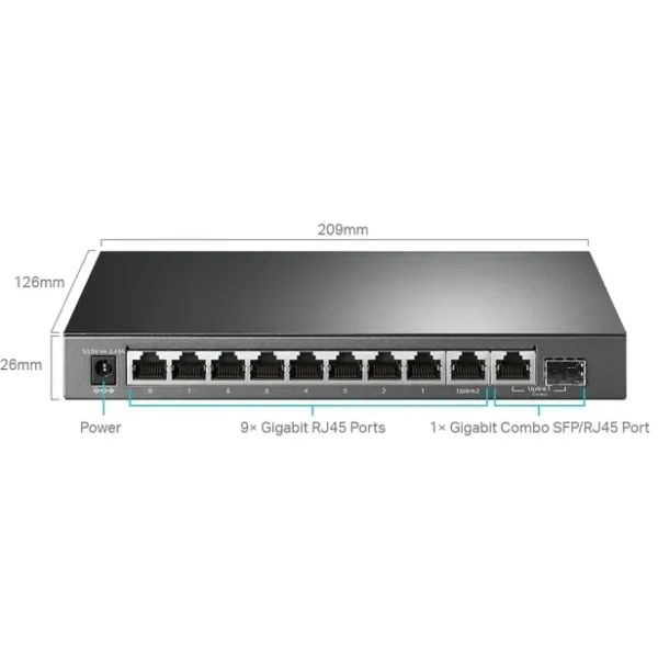 Switch TP-Link TL-SG1210MPE – 10 Puertos Gigabit con PoE+