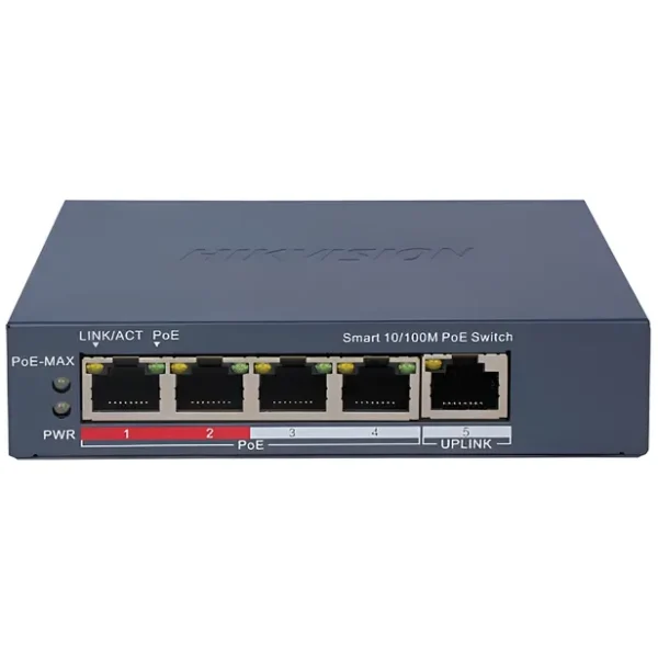 Switch Hikvision DS-3E1105P-EI/M – 4 Puertos PoE + 1 Uplink