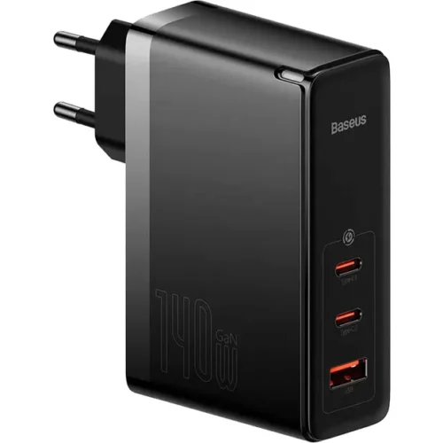 Cargador Baseus GaN5 Pro – 140W USB-A + USB-C Negro